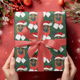 Farbenfrohe Grüne Sterne Deutsche Schäferweihe Wei Geschenkpapier