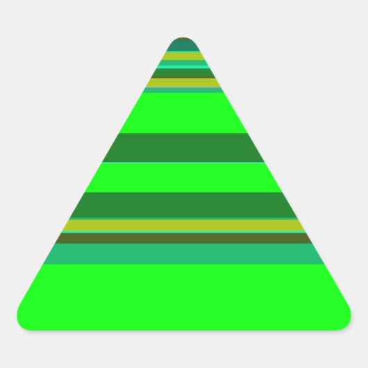 Farbenfrohe grüne Streifen, individuelles Designmu Dreieckiger Aufkleber (Vorderseite)