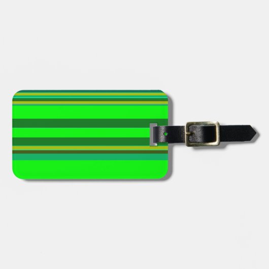 Farbenfrohe grüne Streifen, individuelles Designmu Gepäckanhänger (Vorderseite horizontal)