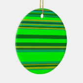 Farbenfrohe grüne Streifen, individuelles Designmu Keramik Ornament (Rechts)