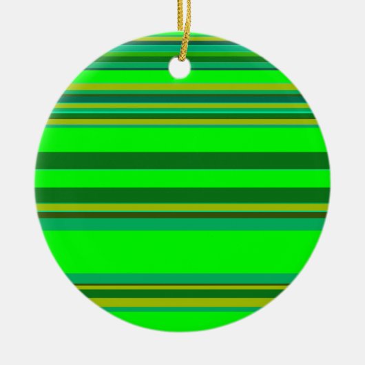 Farbenfrohe grüne Streifen, individuelles Designmu Keramik Ornament (Vorne)