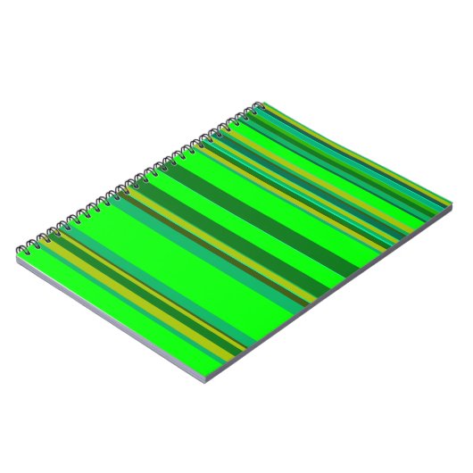 Farbenfrohe grüne Streifen, individuelles Designmu Notizblock (Linke Seite)