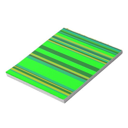 Farbenfrohe grüne Streifen, individuelles Designmu Notizblock (Rotiert)