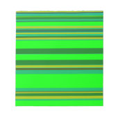 Farbenfrohe grüne Streifen, individuelles Designmu Notizblock (Vorderseite)