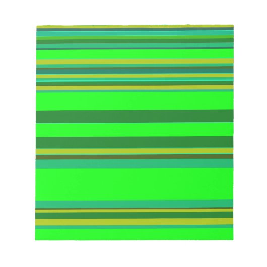 Farbenfrohe grüne Streifen, individuelles Designmu Notizblock (Vorderseite)