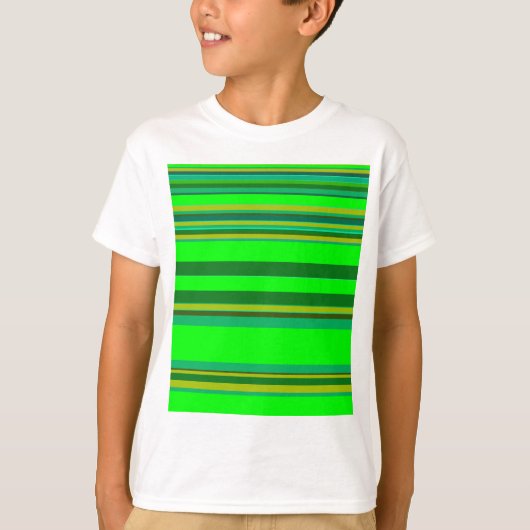 Farbenfrohe grüne Streifen, individuelles Designmu T-Shirt (Vorderseite)