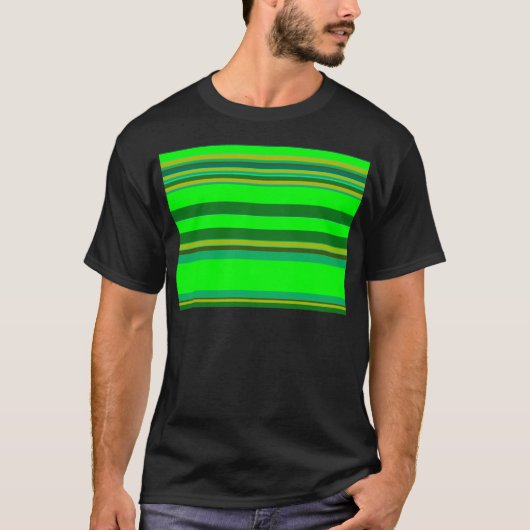 Farbenfrohe grüne Streifen, individuelles Designmu T-Shirt (Vorderseite)