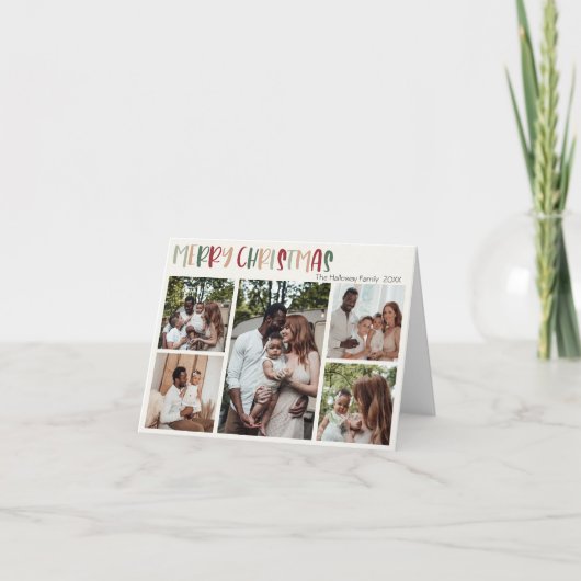 Farbenfrohe grüne Weihnachten falten fünf Foto (Vorderseite)