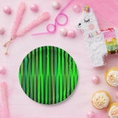 Farbenfrohe grüne Weihnachten Zig Zag Muster Pappteller (Party)