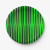 Farbenfrohe grüne Weihnachten Zig Zag Muster Pappteller (Vorderseite)