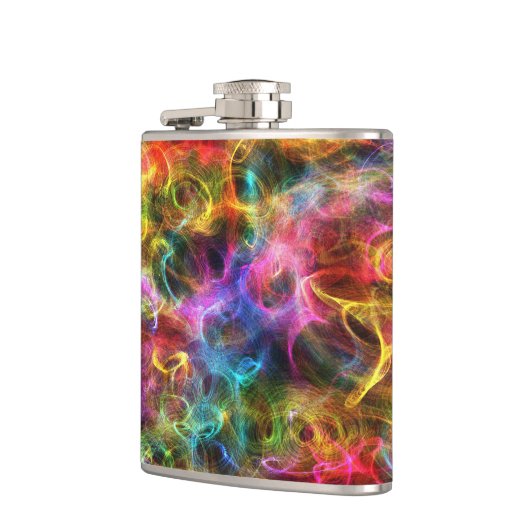 Farbenfrohe Grunge Random Wirbel Flachmann (Links)