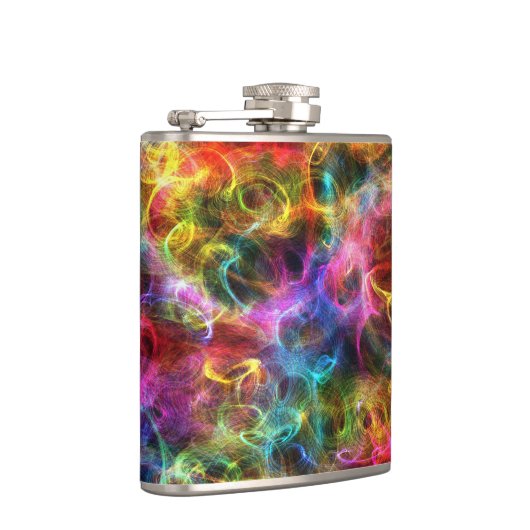 Farbenfrohe Grunge Random Wirbel Flachmann (Rechts)