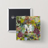 Farbenfrohe Grünpflanzen Sukkulente Button (Vorne & Hinten)