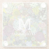 Farbenfrohe Grünpflanzen Sukkulente Glasuntersetzer (Rückseite)