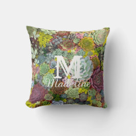 Farbenfrohe Grünpflanzen Sukkulente Kissen