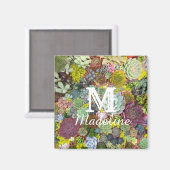 Farbenfrohe Grünpflanzen Sukkulente Magnet (Vorderseite/Rückseite)