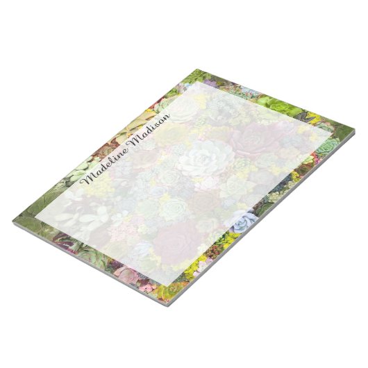 Farbenfrohe Grünpflanzen Sukkulente Notizblock (angewinkelt)