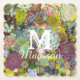 Farbenfrohe Grünpflanzen Sukkulente Untersetzer