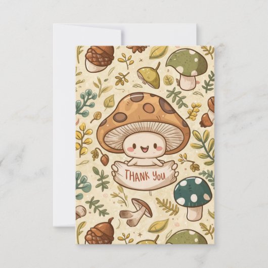 Farbenfrohe Gruß Pilz Danke Karte (Vorderseite)