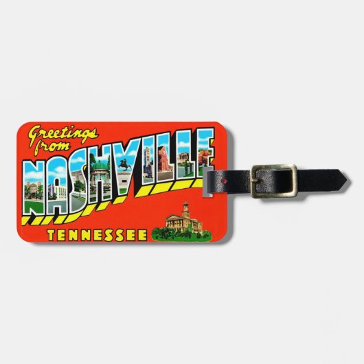 Farbenfrohe Grüße aus Nashville  Gepäckanhänger (Vorderseite horizontal)