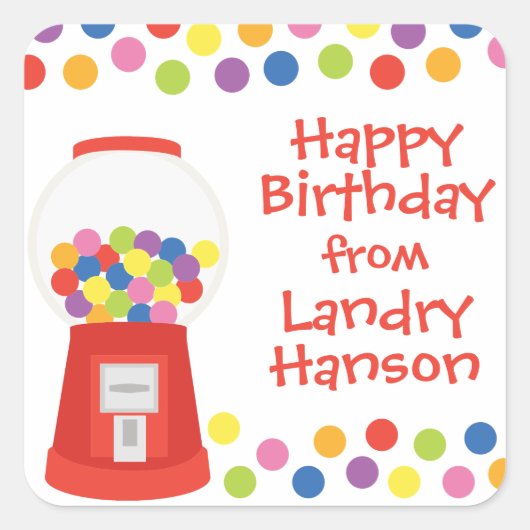 Farbenfrohe Gumballs Personalisierte Sticker (Vorderseite)