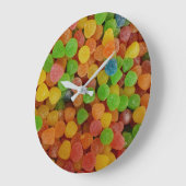 Farbenfrohe Gumdrops Candy Quirky Große Wanduhr (Winkel)