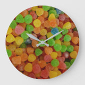 Farbenfrohe Gumdrops Candy Quirky Große Wanduhr (Vorderseite)