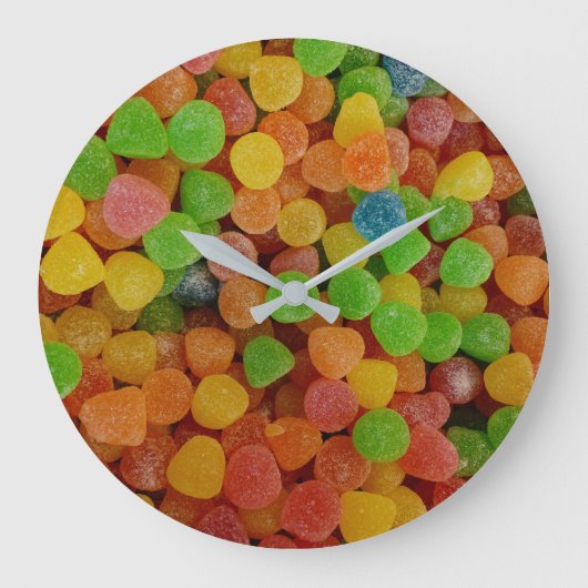 Farbenfrohe Gumdrops Candy Quirky Große Wanduhr (Vorderseite)
