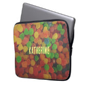 Farbenfrohe Gumdrops Personalisierte, schokoladenb Laptopschutzhülle (Vorderseite Links)