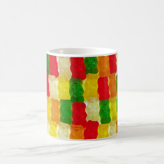 Farbenfrohe Gummi Bärenkuchen Kaffeetasse (Mittel)