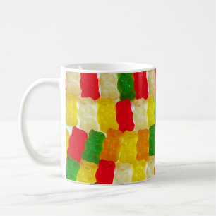 Farbenfrohe Gummi Bärenkuchen Kaffeetasse