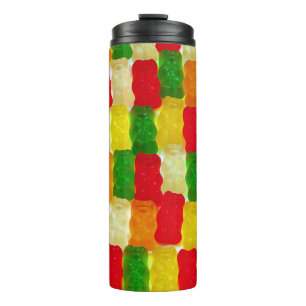 Farbenfrohe Gummi Bärenkuchen Thermosbecher