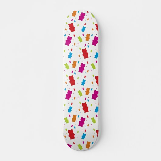 Farbenfrohe Gummibären-Punktmuster Skateboard (Vorne)