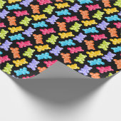 Farbenfrohe Gummicreme-Bären Geschenkpapier (Ecke)