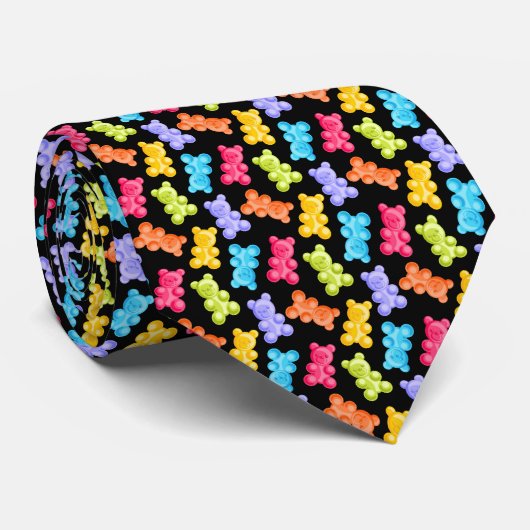 Farbenfrohe Gummicreme-Bären Krawatte (Gerollt)