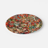 Farbenfrohe Gummiplatte Pappteller (Schrägansicht)