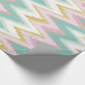 Farbenfrohe, gürtelige Kat-Zickzack Tribal-Muster Geschenkpapier (Ecke)
