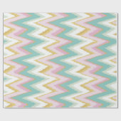 Farbenfrohe, gürtelige Kat-Zickzack Tribal-Muster Geschenkpapier (Flach)