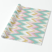 Farbenfrohe, gürtelige Kat-Zickzack Tribal-Muster Geschenkpapier (Ungerollt)