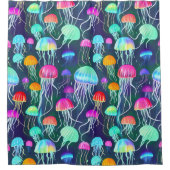 Farbenfrohe Gwer Qualle Duschvorhang (Vorderseite)