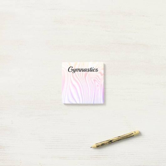 Farbenfrohe GYMNASTICS Post-It Notes 3" X 3" Klebezettel (Auf Schreibtisch)