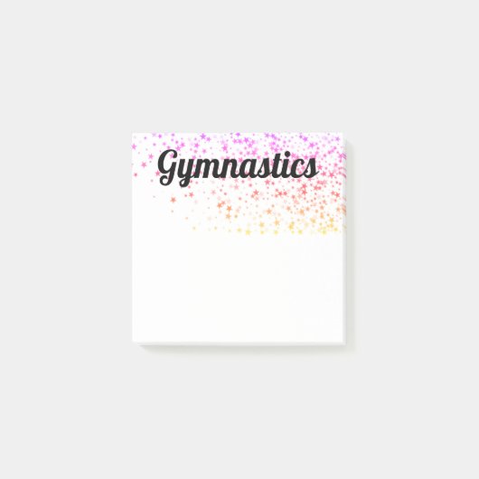 Farbenfrohe Gymnastik Post-It Notes 3" x 3" Klebezettel (Vorderseite)