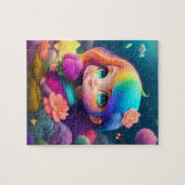Farbenfrohe Haar Kleine Girl Puzzle (Horizontal)