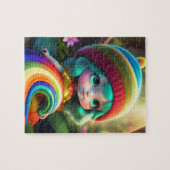 Farbenfrohe Haar Kleine Girl Puzzle (Horizontal)