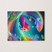Farbenfrohe Haar Kleine Girl Puzzle (Horizontal)