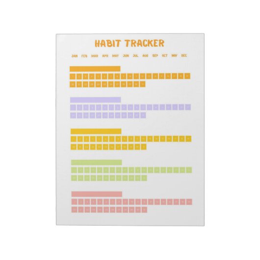 Farbenfrohe Habit Tracker Notizblock (Rotiert)