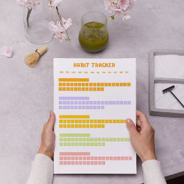 Farbenfrohe Habit Tracker Notizblock