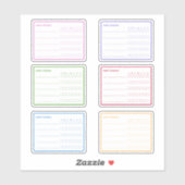 Farbenfrohe Habit Tracker Plane Aufkleber (Blatt)