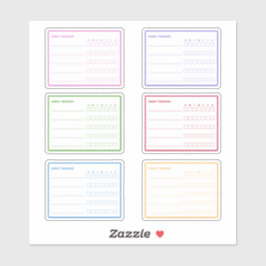Farbenfrohe Habit Tracker Plane Aufkleber