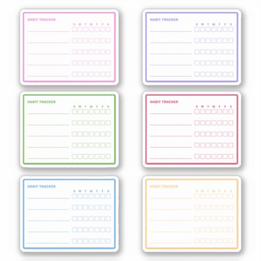 Farbenfrohe Habit Tracker Plane Aufkleber (Vorderseite)